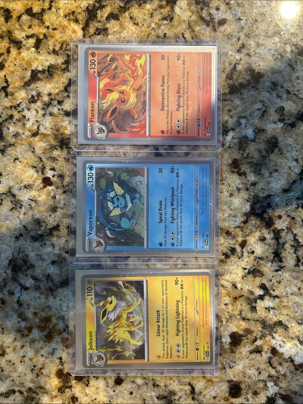 Pokémon Eeveelution Trio Single Cards - Flareon Vaporeon Jolteon prismatic MINT